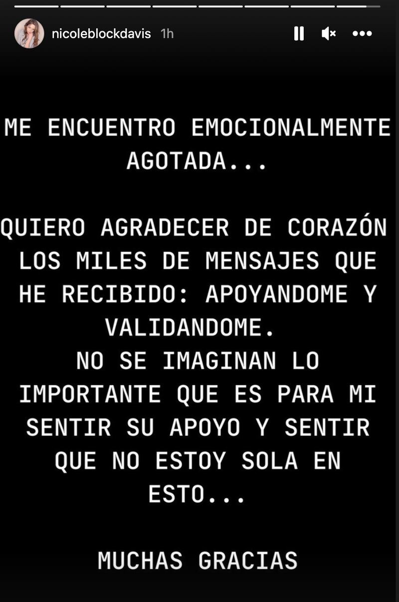 Nicole Block denuncia a su exmarido