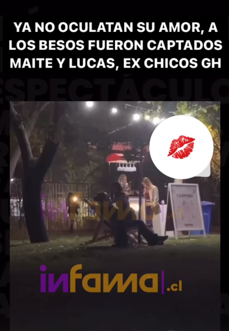 El exparticipante de Gran Hermano Lucas Crespo fue visto a los besos con una excompañera de encierro, de quien se flechó desde el comienzo del reality de CHV, sin embargo ella se encontraba feliz y enamorada con su pololeo. Por lo tanto, solo quedó en un inocente flirteo. 
“La que más me gusta de la casa es la Maite. Los primeros días la encontré una pesada, ahora la amo. Me vuelve loco”, dijo en aquella oportunidad el influencer conocido también como “Cuicazo”.
Se trata de Maite Phillips, quien en aquel entonces entró al encierro en Argentina, estando en una relación de pareja con Tomás Salamé. Romance que se retomó sin problemas tras ser la cuarta eliminada, obteniendo un 90.4 por ciento de los votos en su contra, lo que fue todo un récord. 
Pero, con el paso de los meses Lucas Crespo retomó la comunicación con la joven de Vitacura, escribiéndole mensajes en sus redes sociales, como “no hay nada más lindo” y “no sabía que me gustaba tanto México”. Indirectas que no pasaron desapercibidas para los cibernautas. 
Ahora, se dio a conocer que los mensajes habrían ayudado a Crespo en su conquista, según reveló el portal Infama. 
“Ya no ocultan su amor, a los besos fueron captados Maite y Lucas, exchicos GH”, escribieron junto a al video.