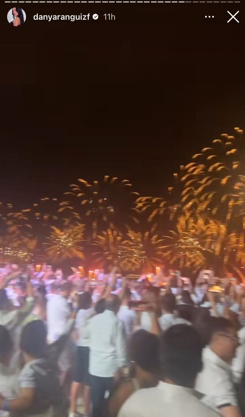 Daniela Aránguiz y Luis Mateucci dieron la bienvenida el 2024 desde Brasil. Captura de Instagram