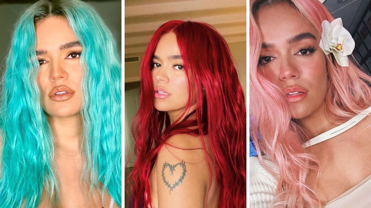 Karol G es gran fan de los colores de fantasía en el cabello.