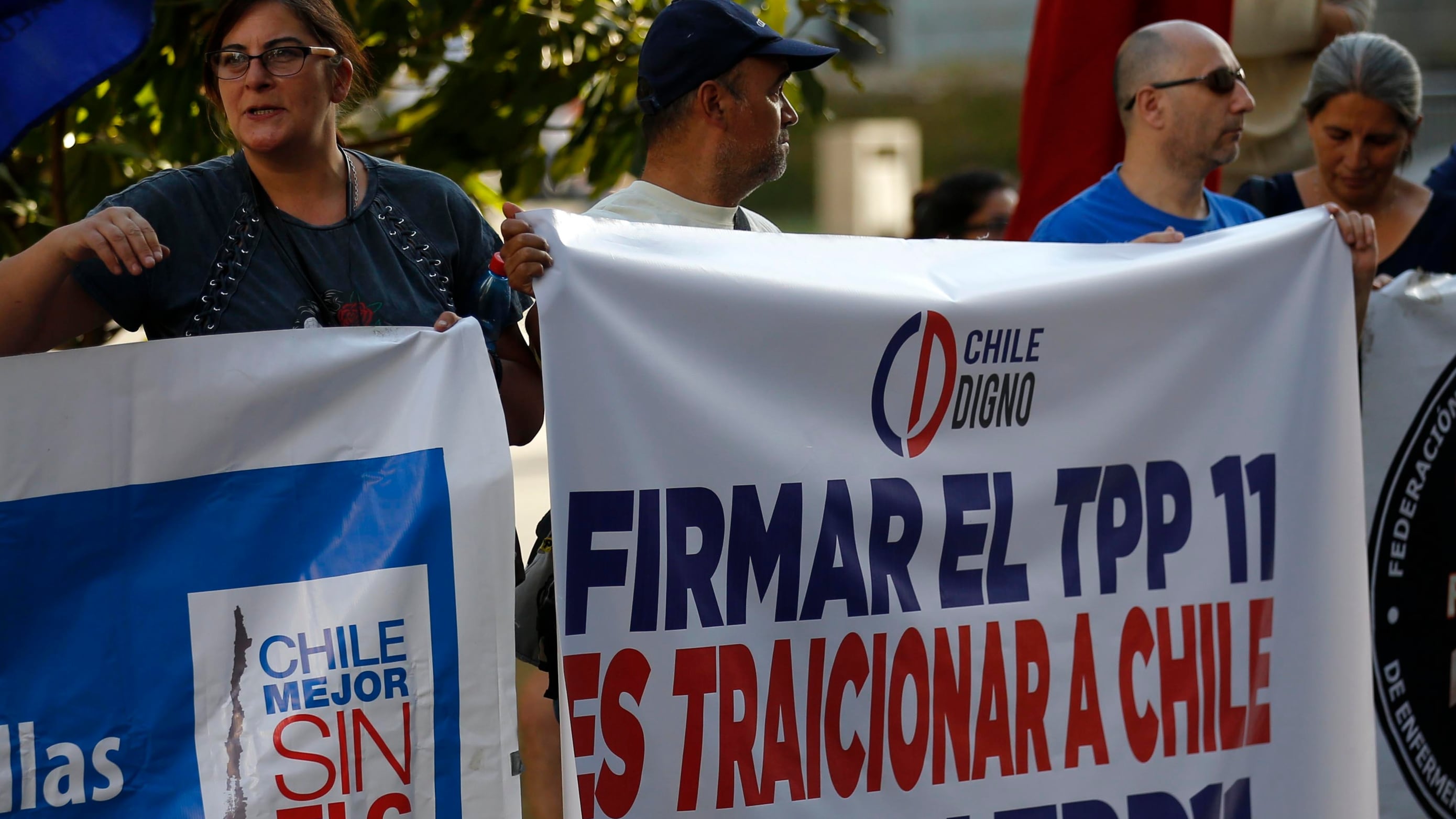 Protesta por discusión del TPP-11.