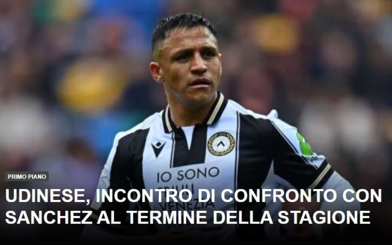 En lo inmediato, aseguraron los medios de prensa italianos, se podría dar la reunión de los propietarios de Udinese con Sánchez para definir su posible salida del club.