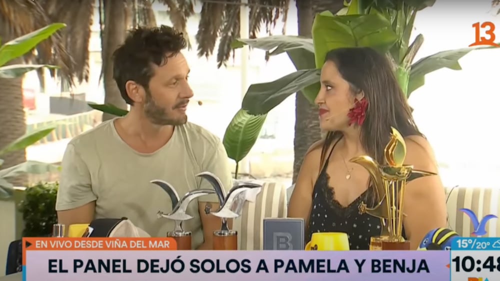 Pamela Leiva y Benjamín Vicuña | Captura: Canal 13