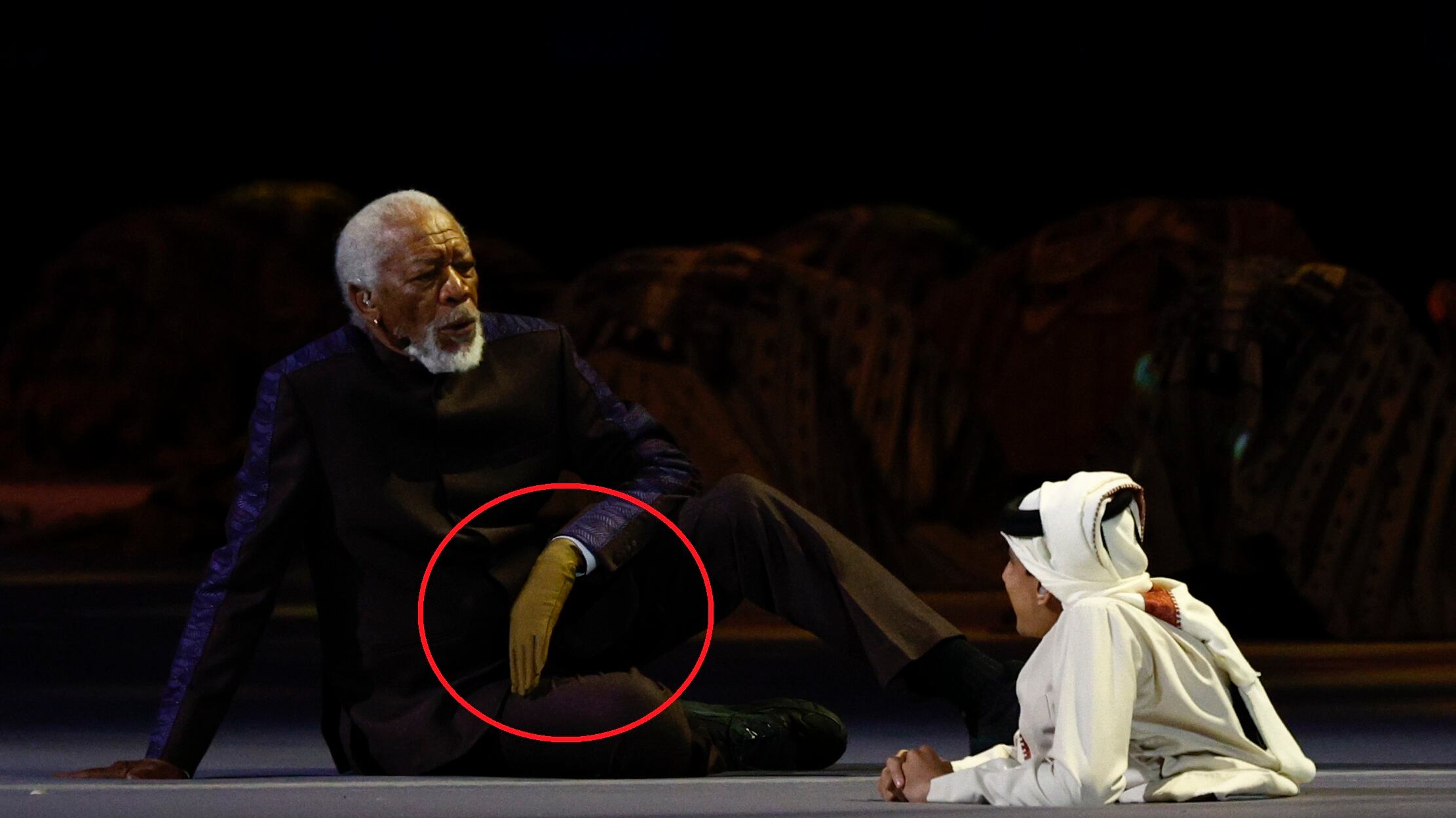 El actor Morgan Freeman durante la ceremonia del Mundial de Fútbol.