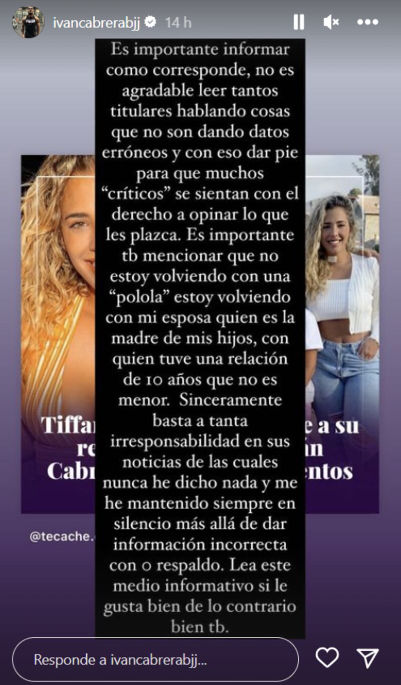 Historia de Iván Cabrera | Instagram