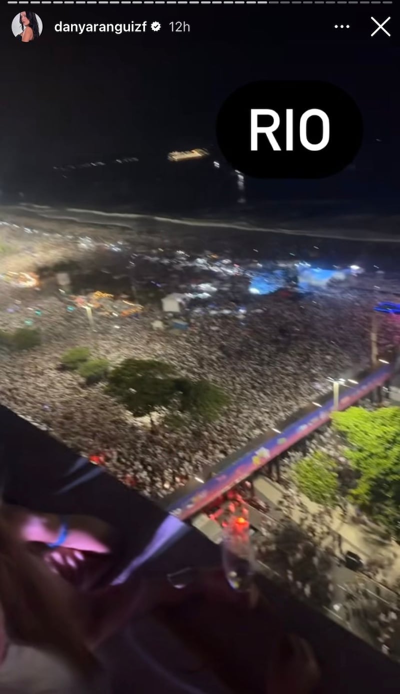 Daniela Aránguiz y Luis Mateucci dieron la bienvenida el 2024 desde Brasil. Captura de Instagram