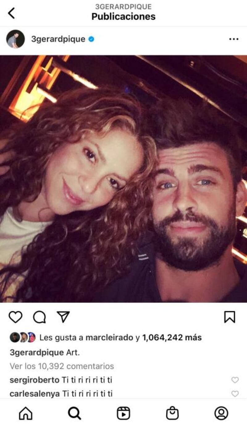 Piqué aun no borra a Shakira.