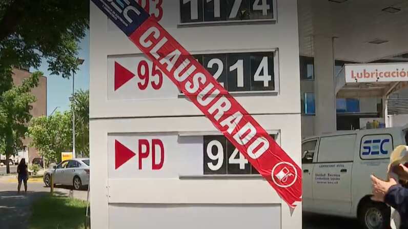 Bencinera clausurada por el SEC | Captura: 24 Horas de TVN