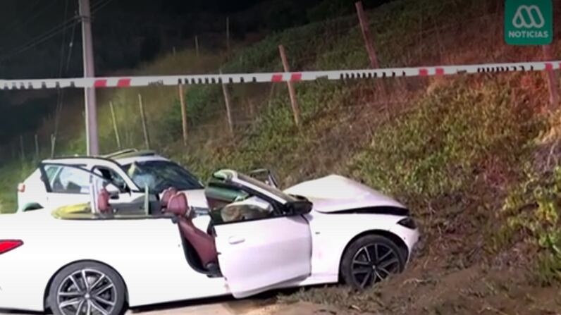 Choque en Zapallar | Captura: Meganoticias