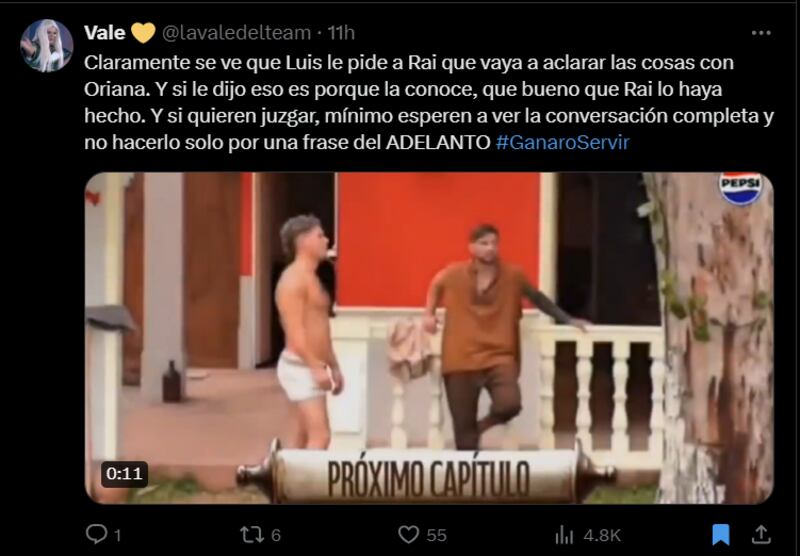 Reacción escena de celos de Raimundo a Oriana | Ganar o Servir