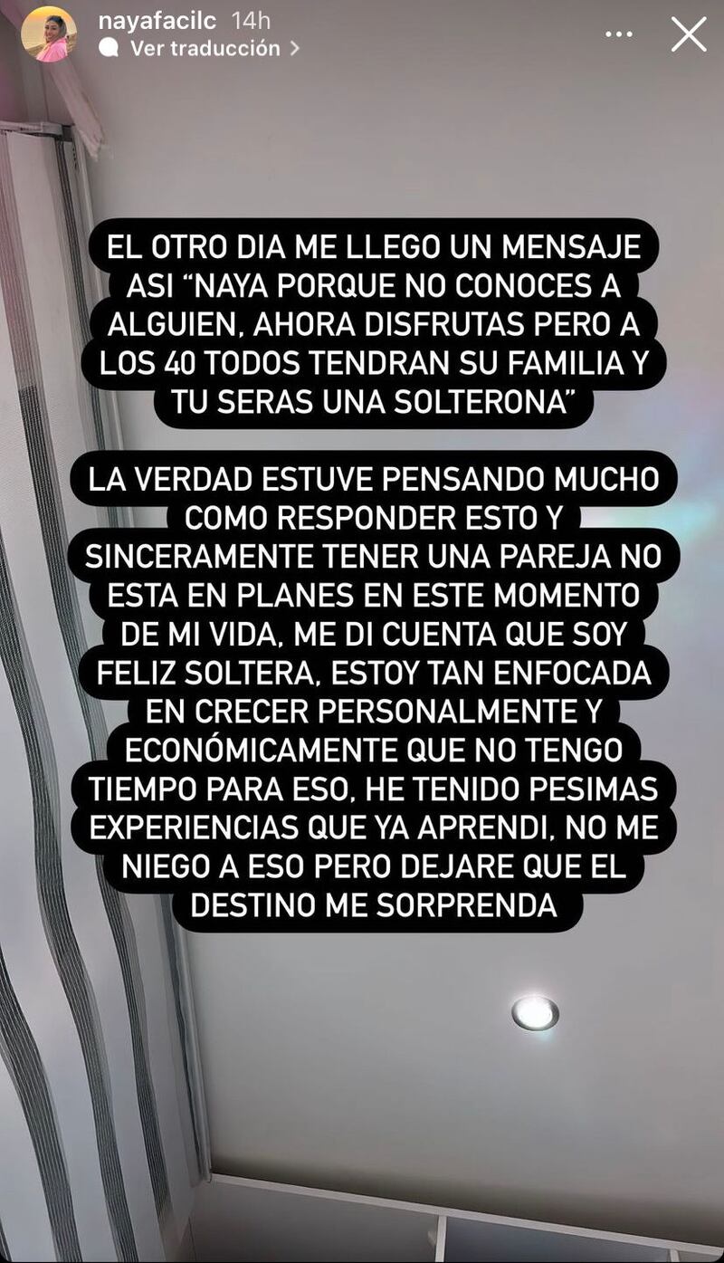 Historia de Naya Fácil | Instagram