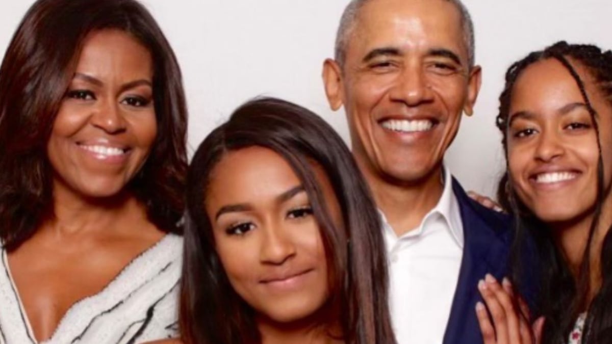 Michelle y Barack Obama hijas