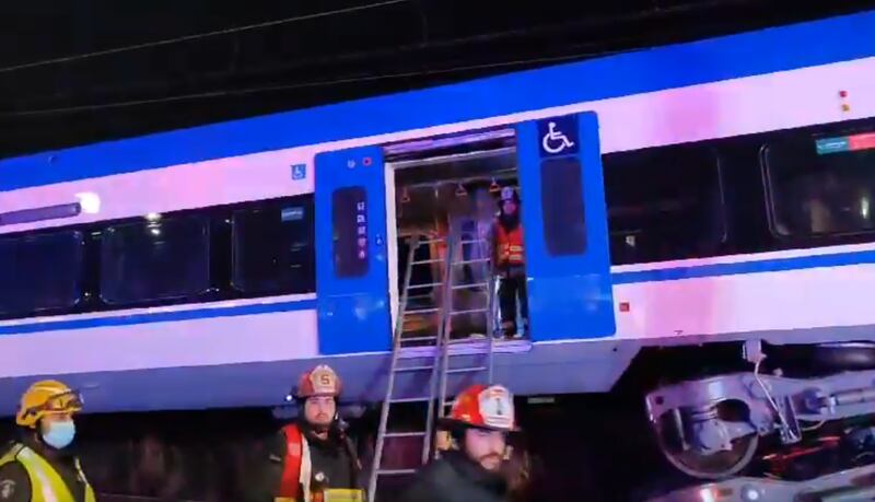Choque trenes en San Bernardo | Fuente: X de IEC-180 CONTROL STGO