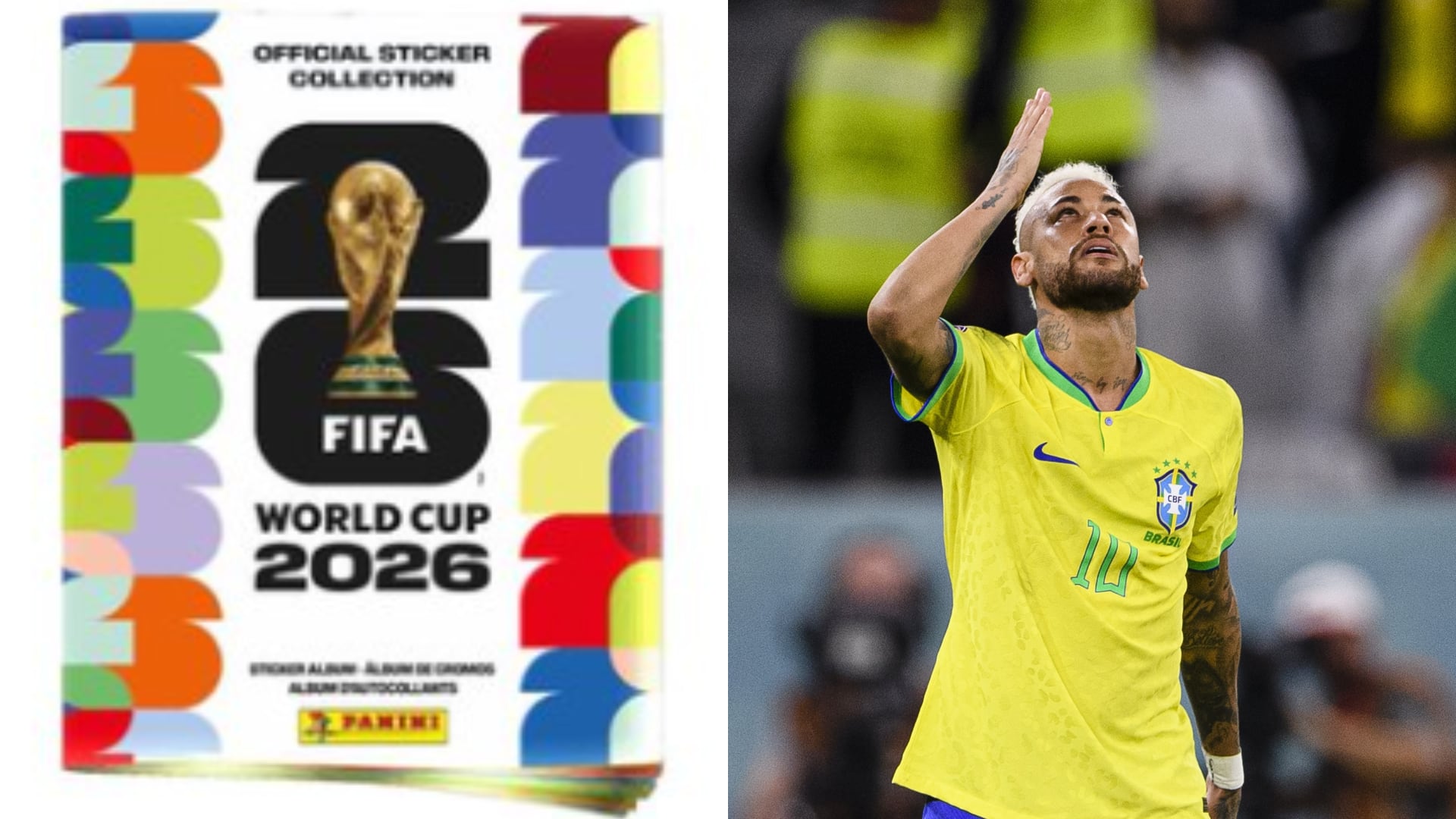 Álbum Panini y Neymar - Fotos: Redes sociales de Panini y de Brasil el 19 de mayo del 2026
