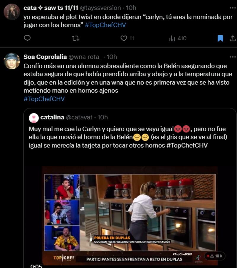 Reacciones capítulo de "Top Chef"