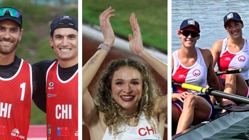 Los primos Grimalt, Martina Weil y las mellizas Abraham / AgenciaUno y Team Chile