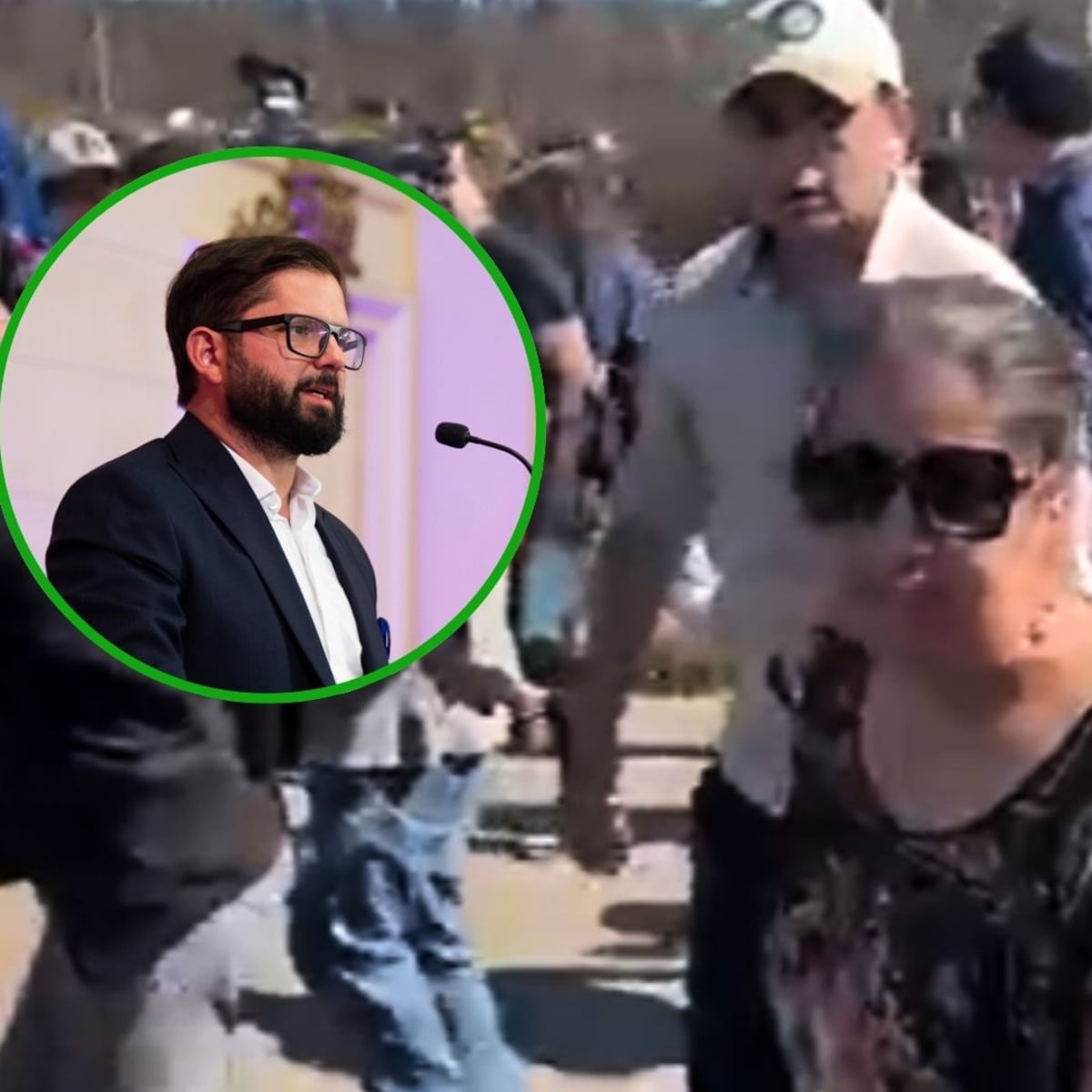 Gabriel Boric increpado en Punta de Parra tras megaincendio Gabriel Boric increpado en Punta de Parra tras megaincendio