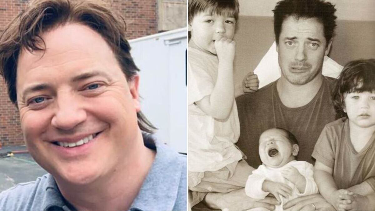 Brendan Fraser y sus tres hijos, Griffin, Holden y Leland
