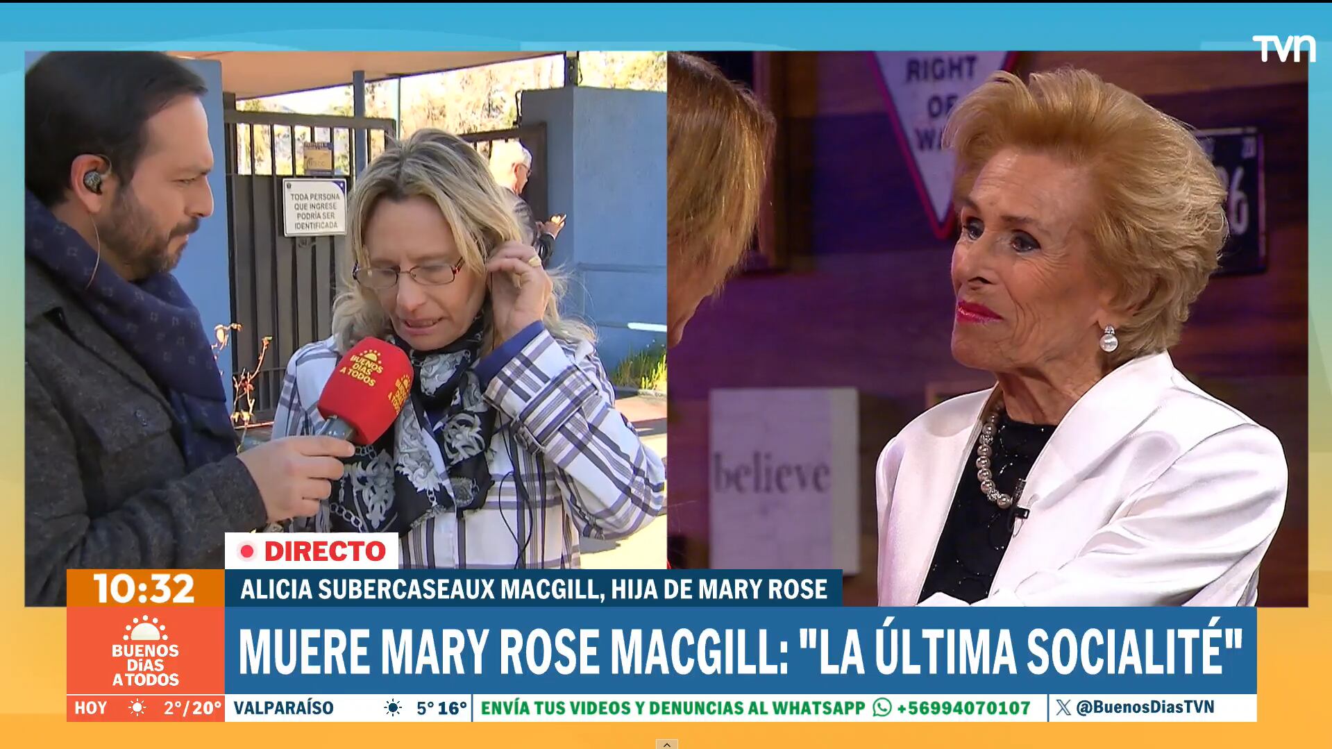 Hija de Mary Rose MacGill, Alicia Subercaseaux MacGill | Buenos días a todos