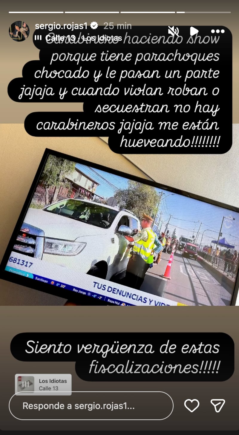 Historia de Sergio Rojas | Fuente: Instagram @sergio.rojas1