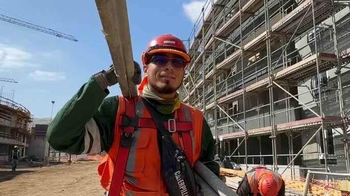 Trabajadores de la construcción.