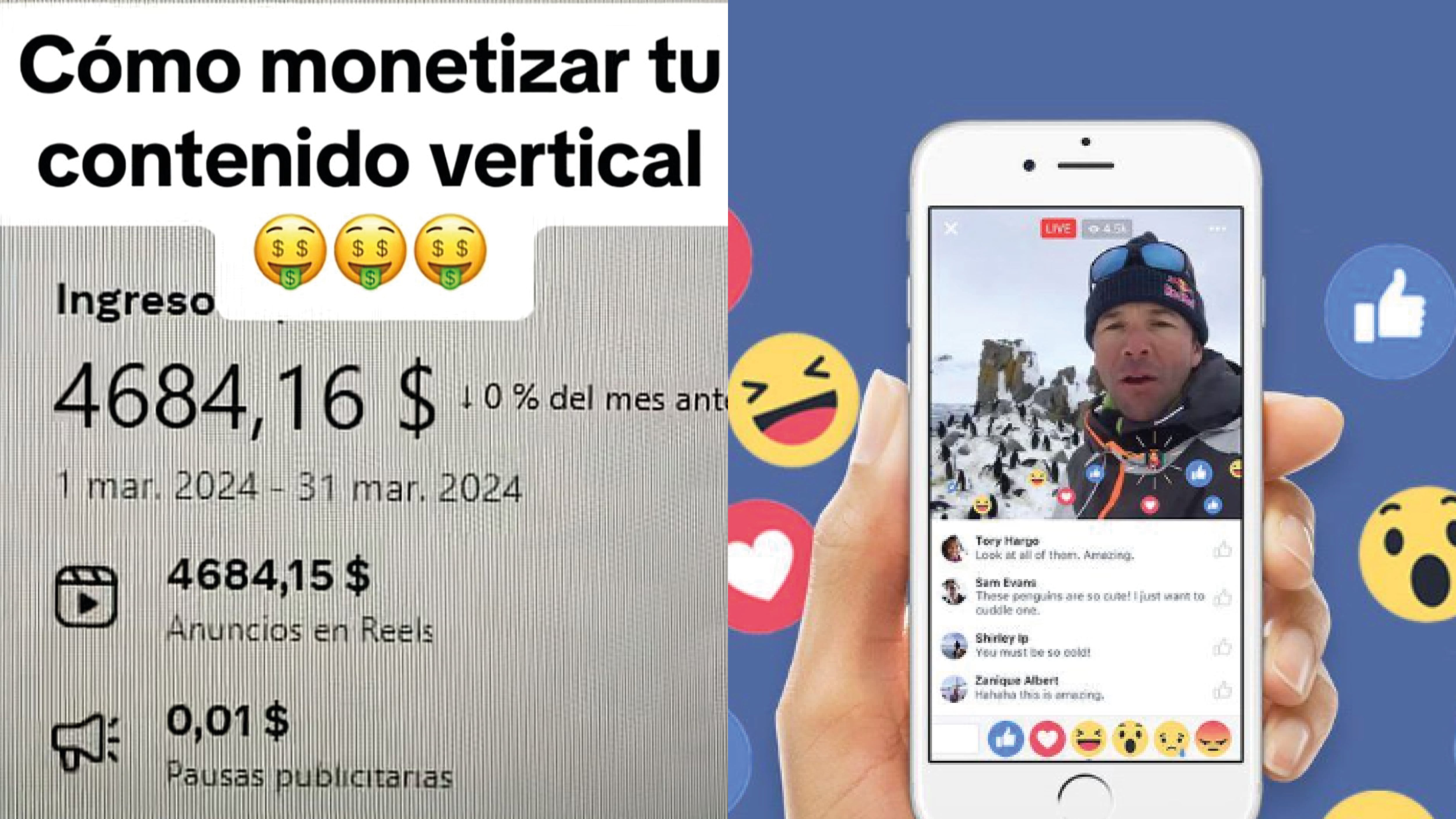 Así es como puedes ganar más de USD 4.000 al mes subiendo reels en Facebook