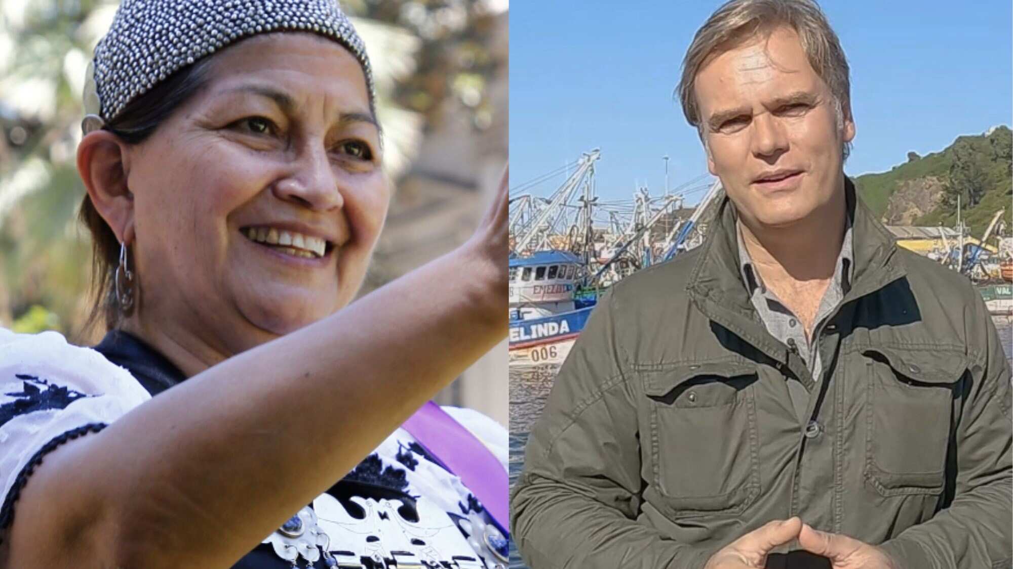 Amaro Gómez-Pablos y Elisa Loncon