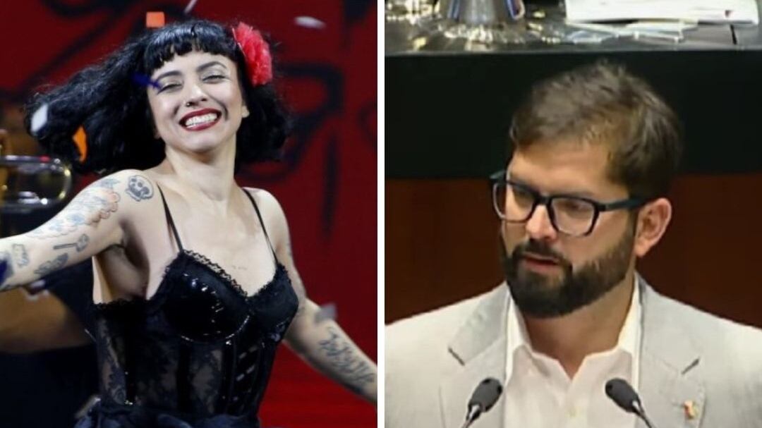Mon Laferte y Gabriel Boric
