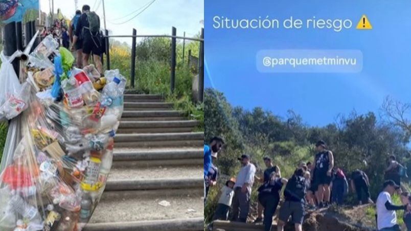 Basura y daños al ecosistema: Indignación por el estado en que quedó el Cerro El Carbón tras masiva visita en Santiago