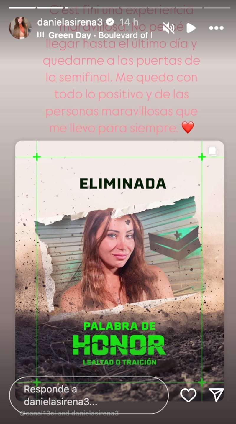 Historia de Daniela Requena | Captura: Instagram @danielasirena3