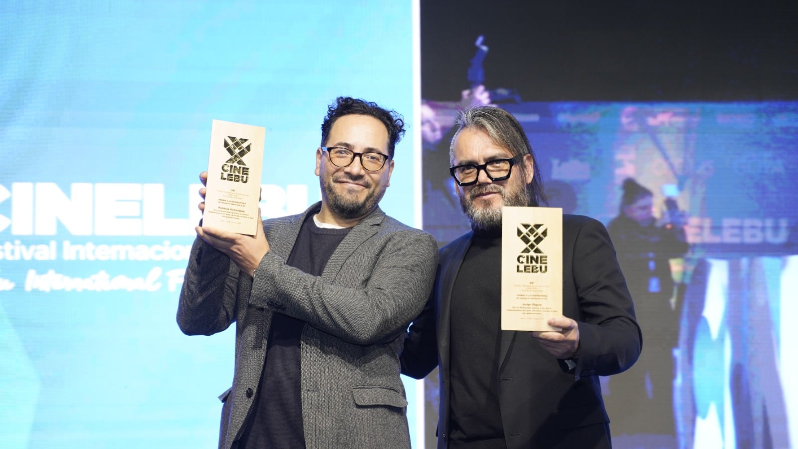 Patricio Valladares y Jorge Olguín en el Festival Internacional de Cine de Lebu | Cedida