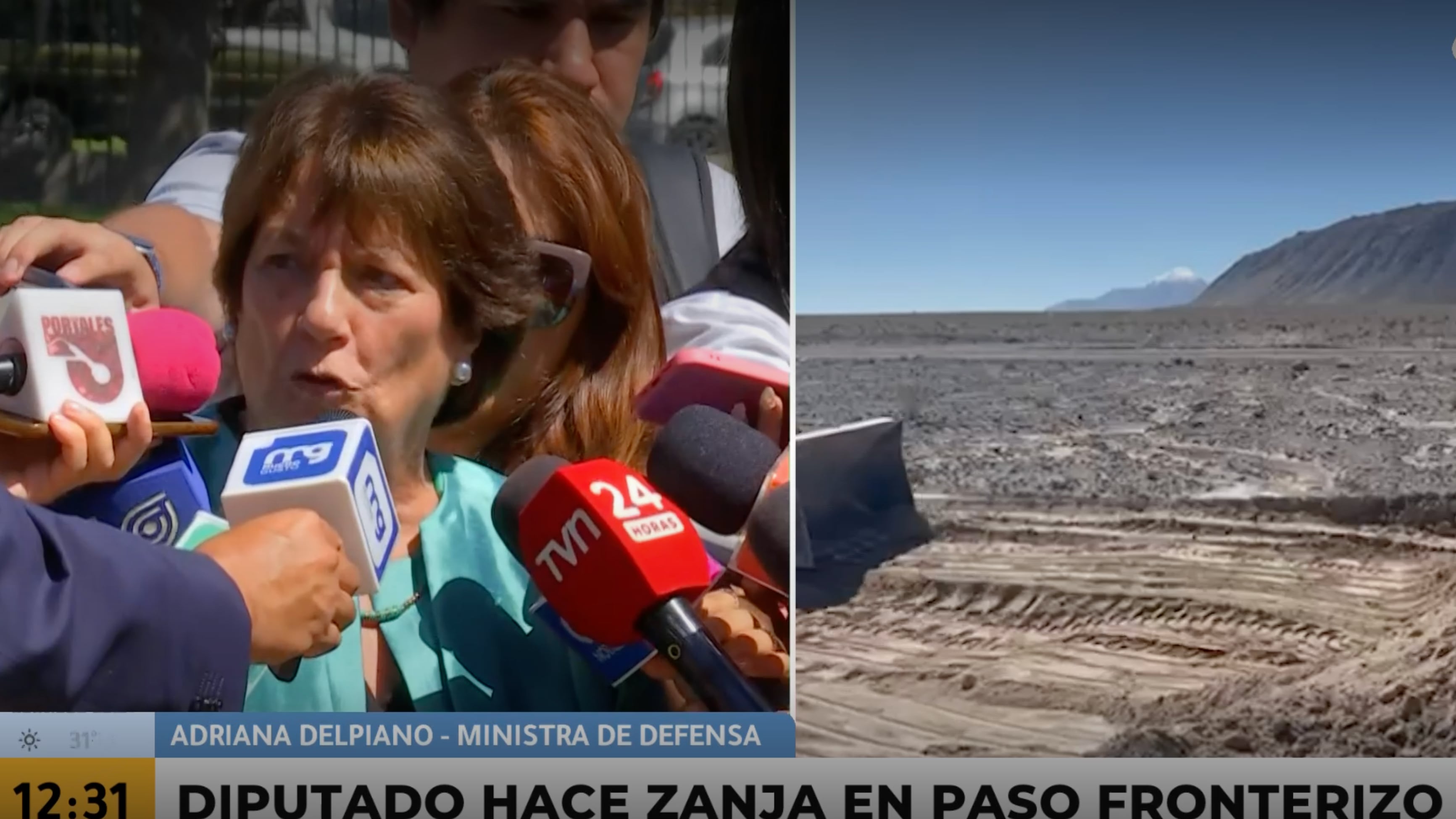 La ministra de Defensa se refirió a la zanja que está construyendo un diputado en el norte de Chile