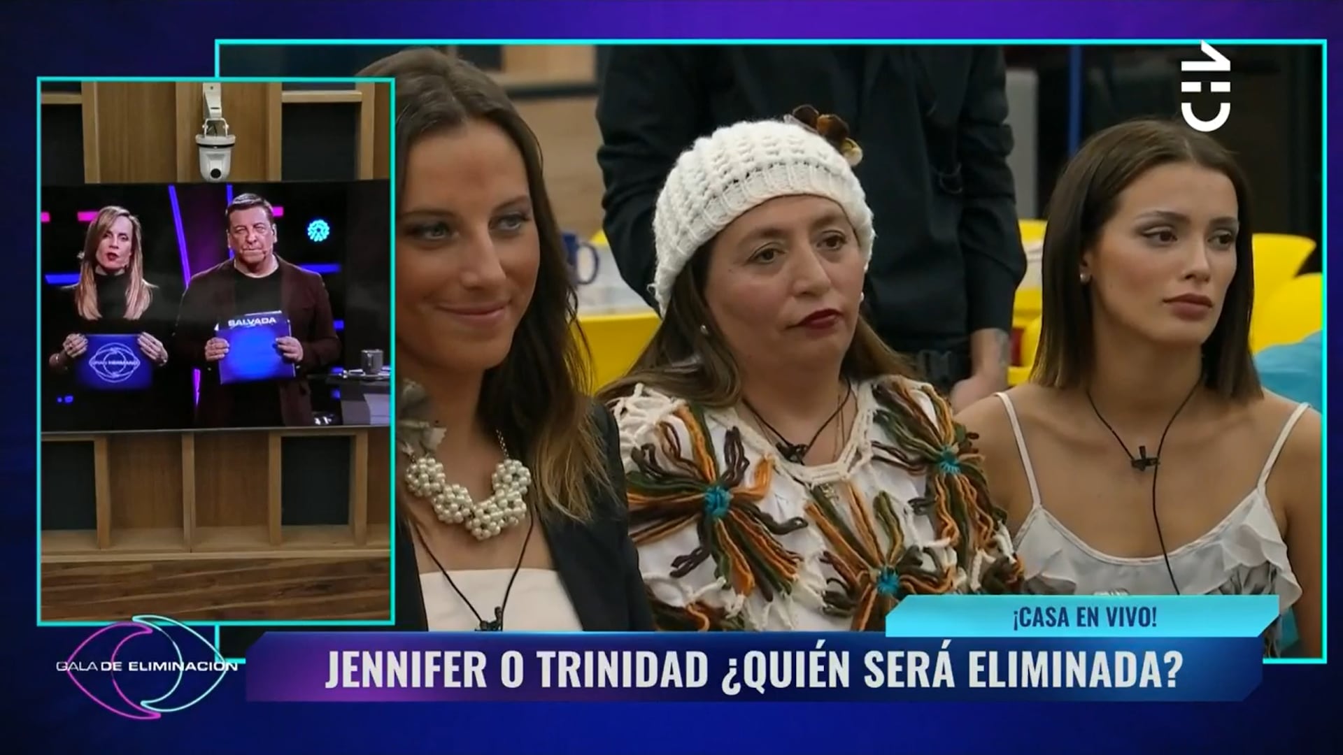 Trinidad, Jennifer y Constanza - eliminación de "Gran Hermano" | Captura: CHV