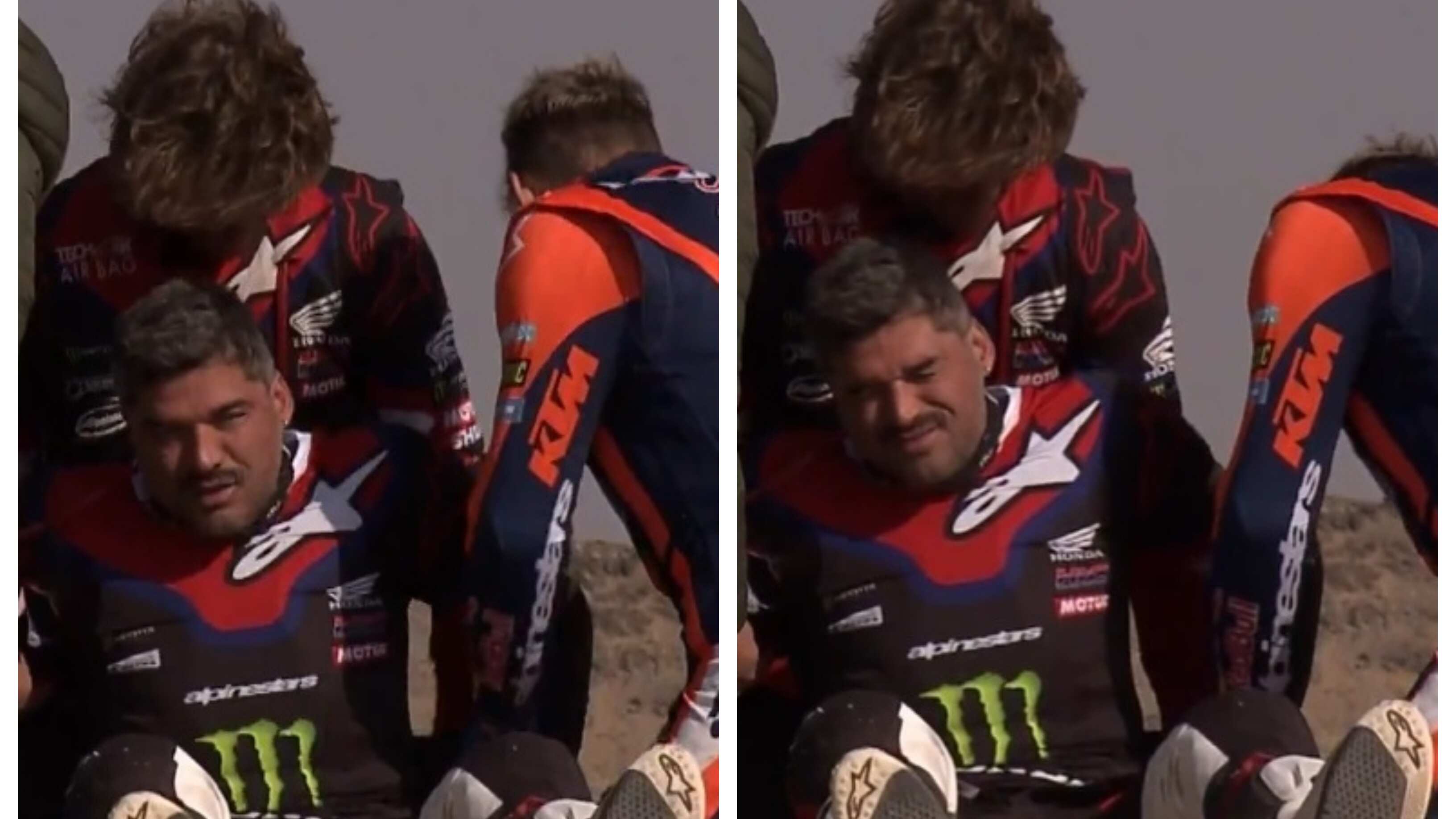 El piloto chileno debió retirarse de la competencia luego de sufrir este lunes un aparatoso accidente.