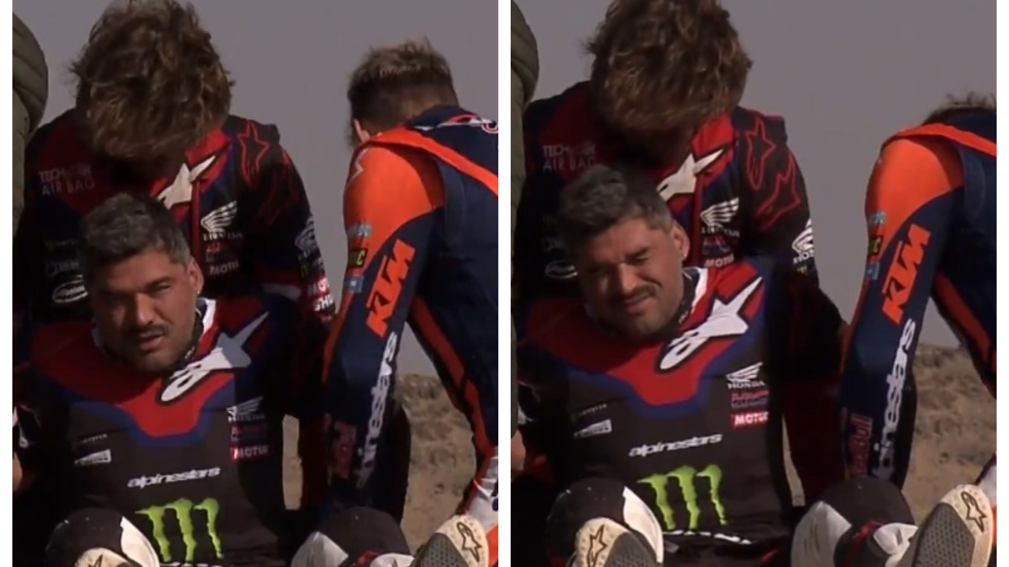 El piloto chileno debió retirarse de la competencia luego de sufrir este lunes un aparatoso accidente.