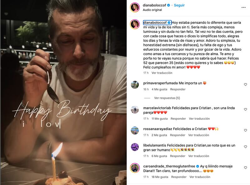 Diana Bolocco por cumpleaños de Cristián Sánchez