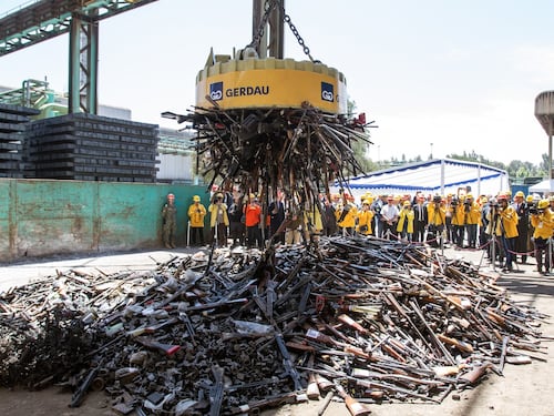Más de 8500 armas de fuego fueron destruidas esta mañana