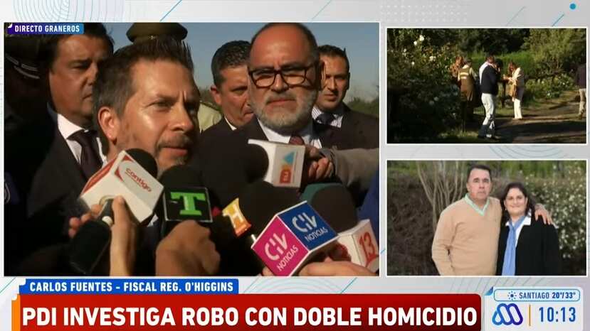El persecutor dio cuenta de las primeras indagatorias en el crimen cometido en contra de una pareja en el sector de Graneros, región de O'Higgins.