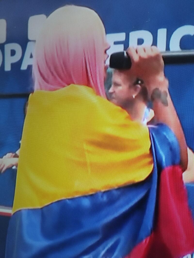Karol G en el ensayo del himno en la Copa América.