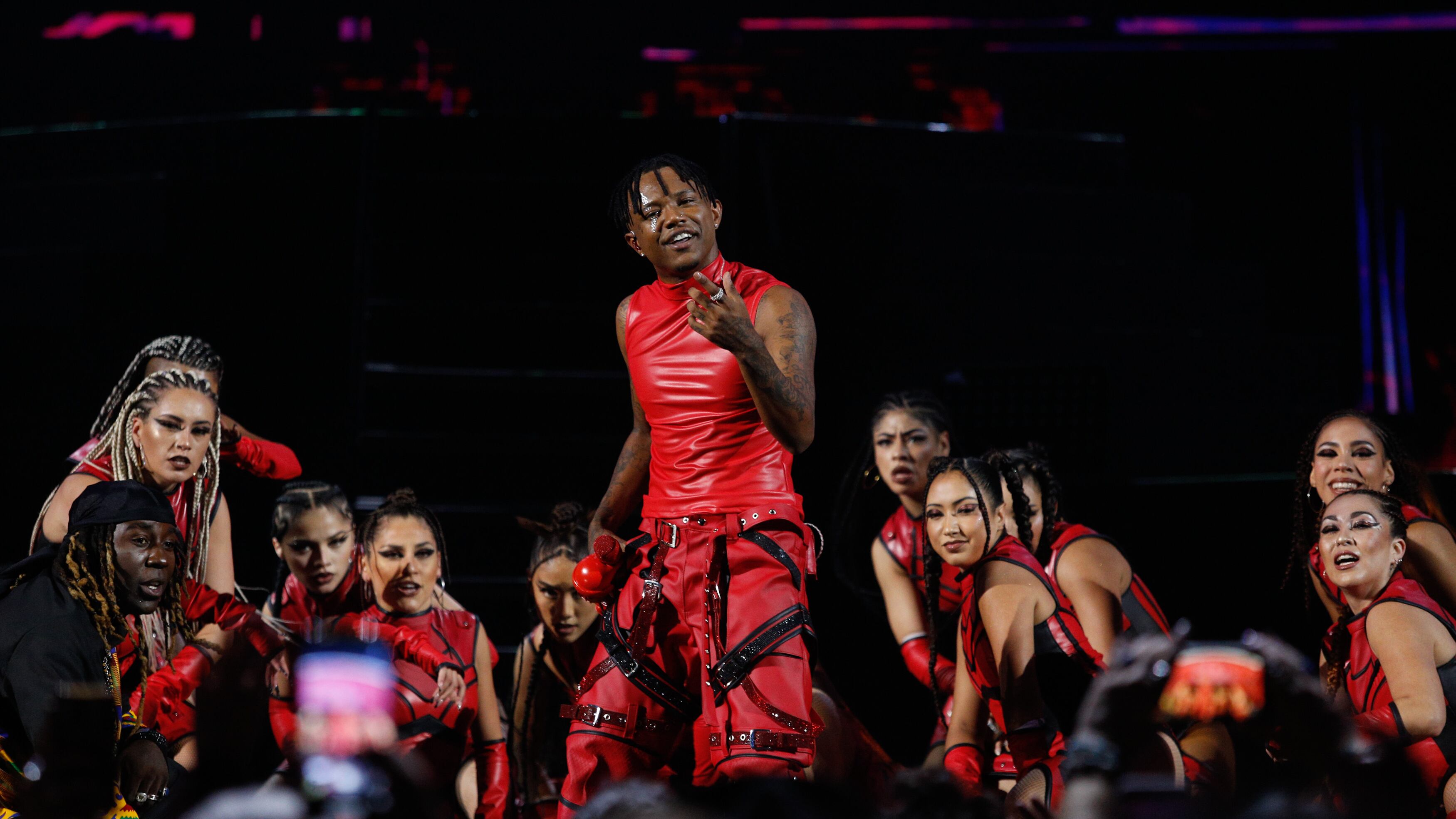 23 de febrero 2023/ VIÑA DEL MAR
Polima durante la quinta noche del Festival Internacional de la Canción de Viña del Mar 2023.