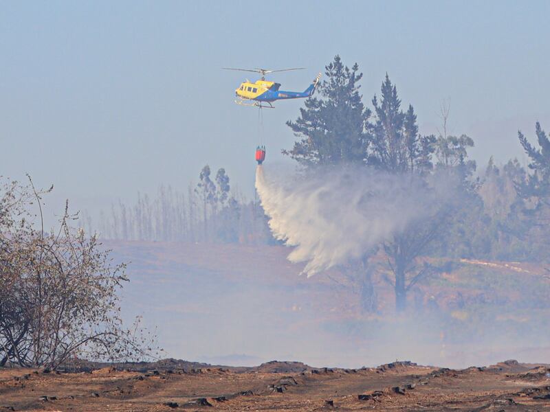 Balance Senapred: 22 incendios forestales activos, 14 detenidos y se mantiene toque de queda en La Araucanía