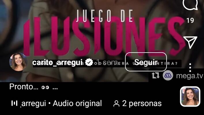 Captura de Instagram de Carolina Arregui