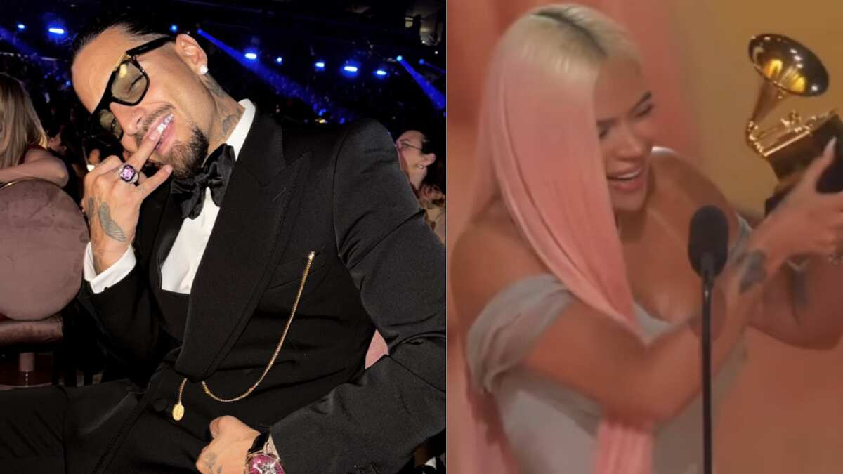 Fans notaron el ‘poco entusiasmo’ de Maluma a la hora anunciar el Premio Grammy de Karol G.