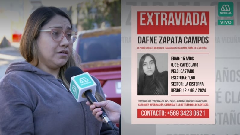 Desaparición Dafne Zapata | Captura: Meganoticias