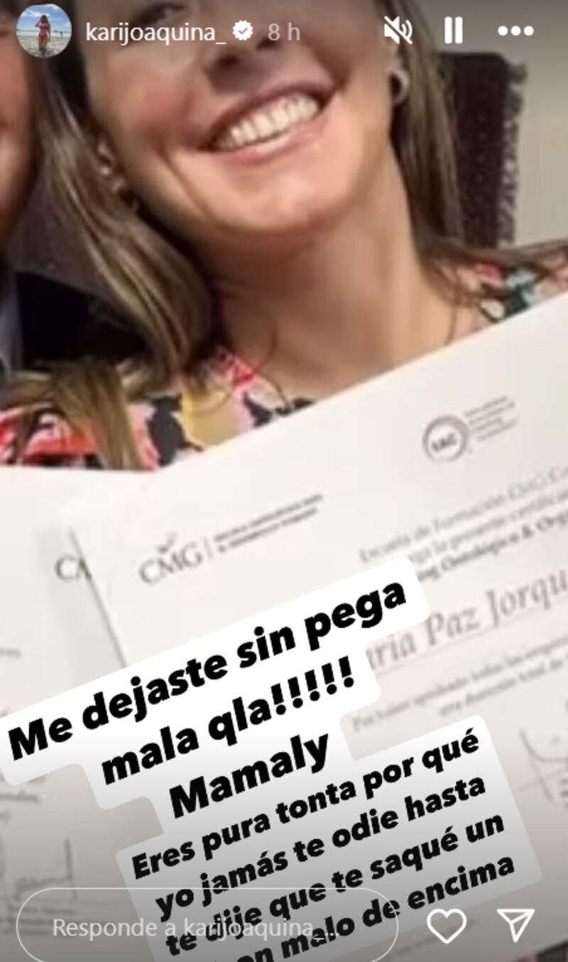 Historia de Karina Valenzuela | Instagram