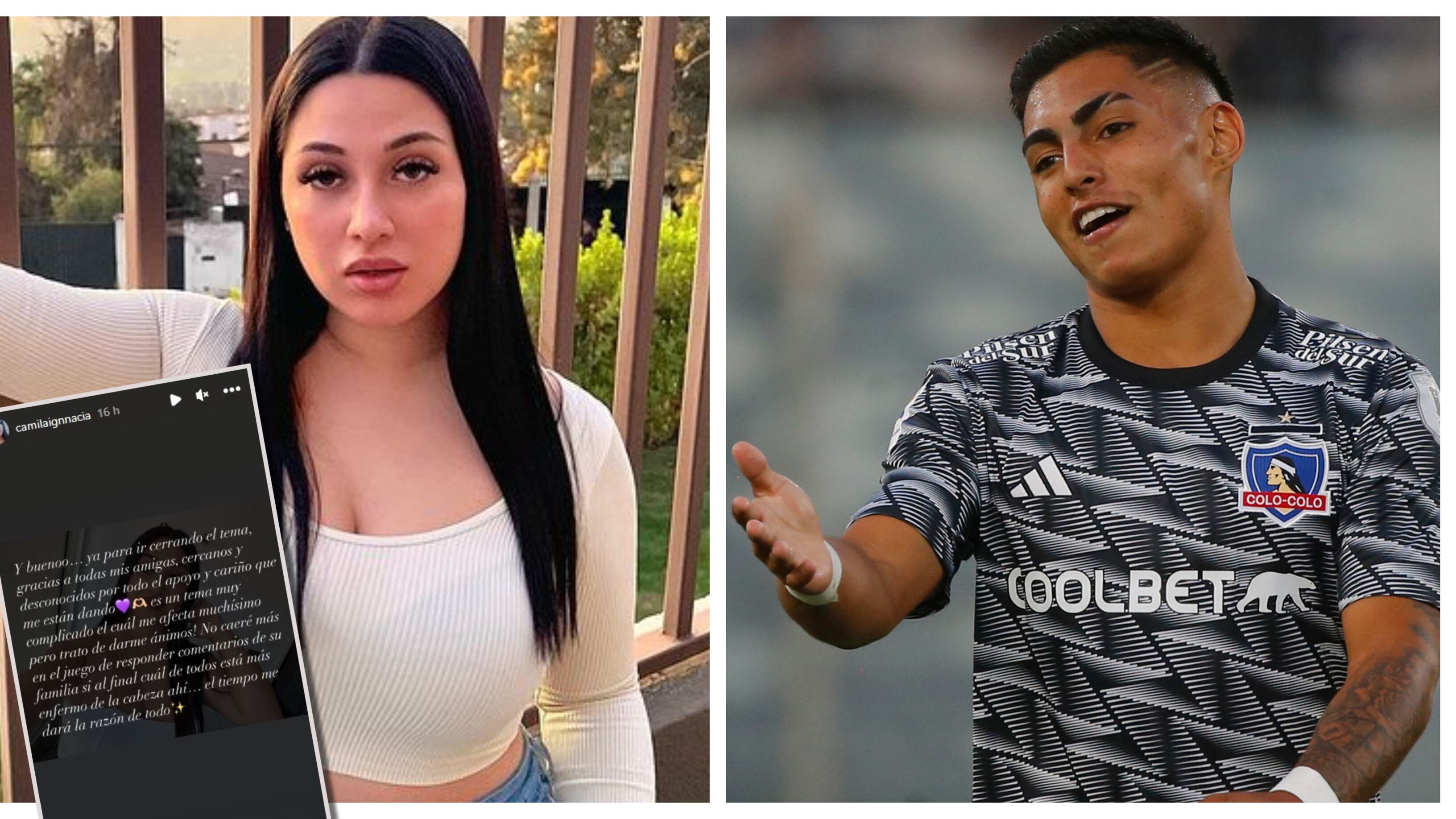 La joven se defendió en redes sociales de las acusaciones de la madre del jugador de Colo Colo.