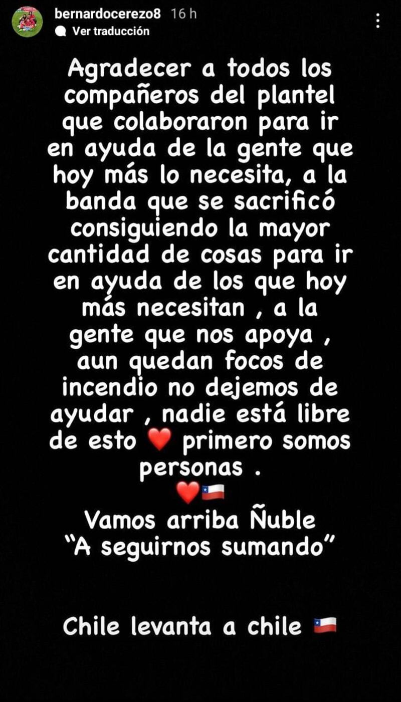 Bernardo Cerezo ayudando en Ñuble