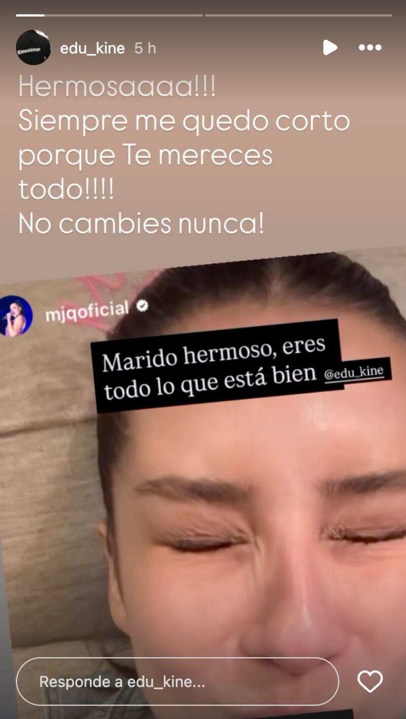 Historia de esposo de María José Quintanilla | Captura: Instagram @edu_kine