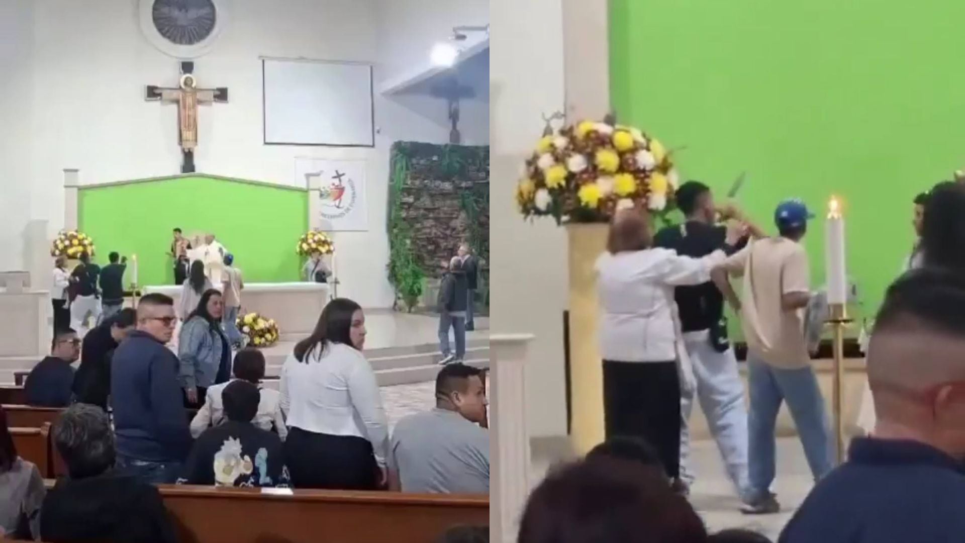 Cinco jóvenes armados irrumpen en misa en Kennedy.