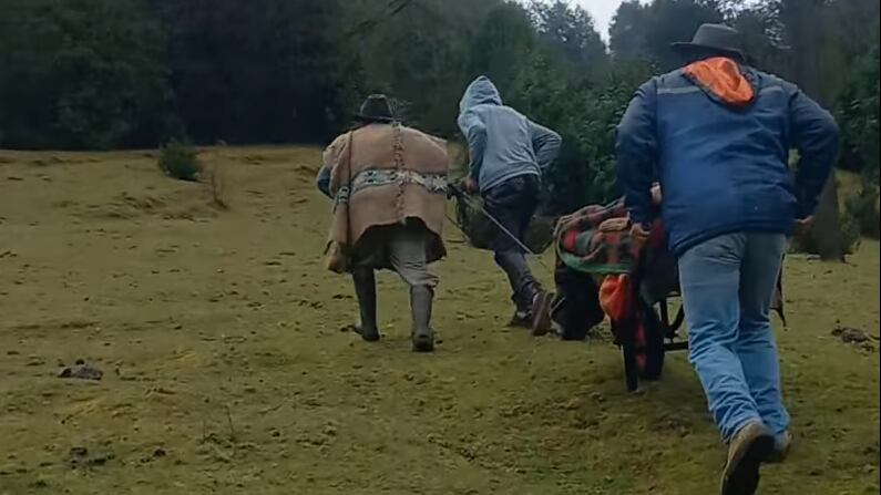 Trasladan en Carretilla a paciente